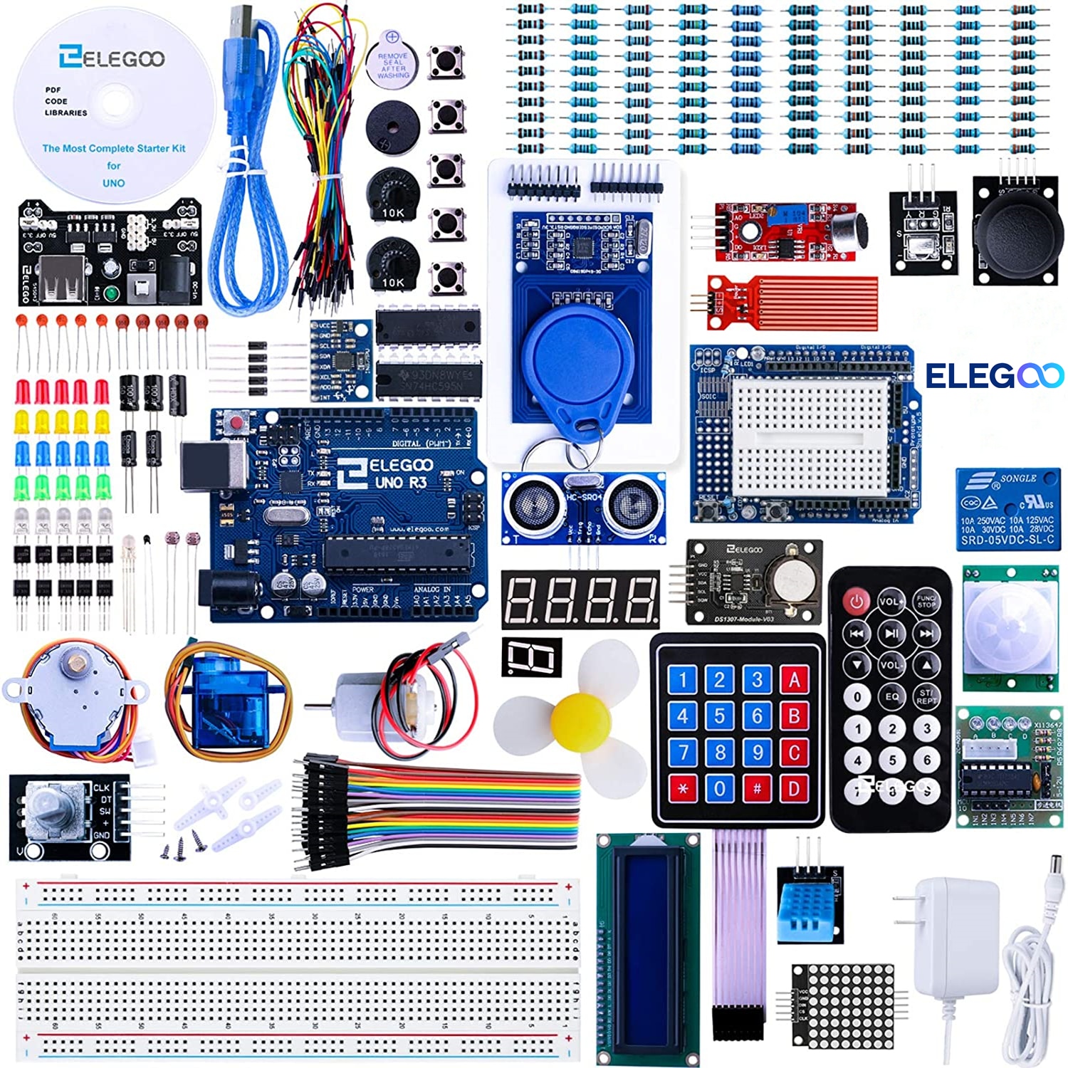 ELEGOO Arduino UNO R3 Ʈ,  Ϻ Ÿ ŰƮ, Ʃ丮 , Arduino IDE ȣȯ, 63  